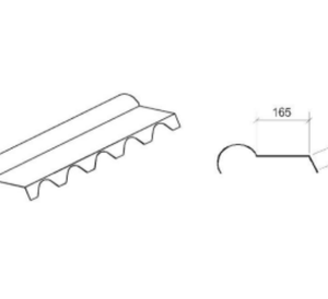 Cumeeira Articulada para TERMOCOOP ESP. 0,45mm Comprimento 2200mm Desenvolvimento 416mm M/L