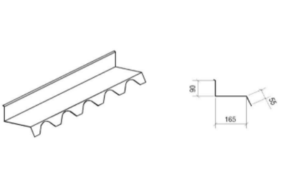 Remate Superior de Subida para TERMOCOOP ESP. 0,45mm Comprimento 2200mm Desenvolvimento 310mm M/L