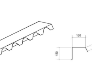 Remate Superior de Descida para TERMOCOOP ESP. 0,45mm Comprimento 2200mm Desenvolvimento 375mm M/L