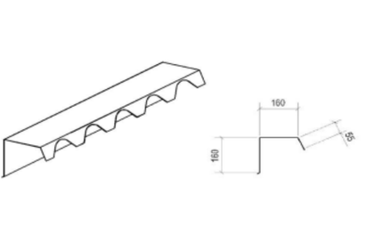 Remate Superior de Descida para TERMOCOOP ESP. 0,45mm Comprimento 2200mm Desenvolvimento 375mm M/L