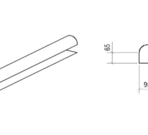 Remate Lateral Redondo para TERMOCOOP ESP. 0,45mm Comprimento 2200mm Desenvolvimento 310mm M/L