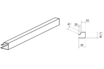 Remate Lateral para TERMOCOOP ESP. 0,45mm Comprimento 6000mm Desenvolvimento 310mm M/L
