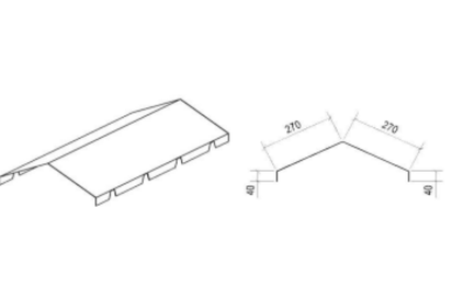 Cumeeira para 5 ONDAS/3 ONDAS ESP. 0,45mm Comprimento 3150mm Desenvolvimento 625mm M/L