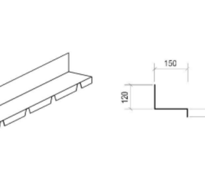 Remate Superior de Subida para 5 ONDAS/3 ONDAS ESP. 0,45mm Comprimento 3150mm Desenvolvimento 310mm M/L