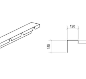 Remate Superior de Descida para 5 ONDAS/3 ONDAS ESP. 0,45mm Comprimento 3150mm Desenvolvimento 310mm M/L