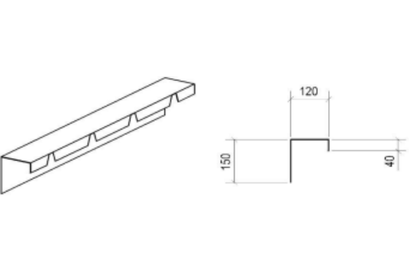 Remate Superior de Descida para 5 ONDAS/3 ONDAS ESP. 0,45mm Comprimento 3150mm Desenvolvimento 310mm M/L