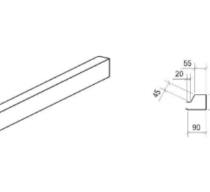 Remate Lateral para 5 ONDAS/3 ONDAS ESP. 0,45mm Comprimento 6000mm Desenvolvimento 310mm M/L