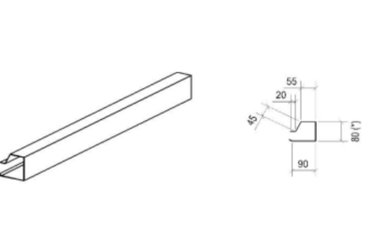Remate Lateral para 5 ONDAS/3 ONDAS ESP. 0,45mm Comprimento 6000mm Desenvolvimento 310mm M/L