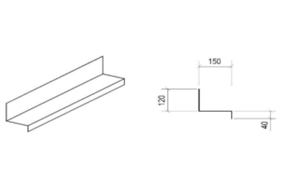 Remate Superior Subida S/Recorte ESP. 0,45mm Comprimento 6000mm Desenvolvimento 310mm M/L