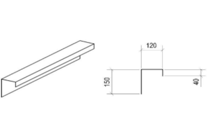 Remate Superior Descida S/Recorte ESP. 0,45mm Comprimento 6000mm Desenvolvimento 310mm M/L