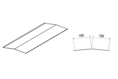 Cumeeira Interior ESP. 0,45mm Comprimento 6000mm Desenvolvimento 375mm M/L